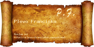 Plevo Franciska névjegykártya